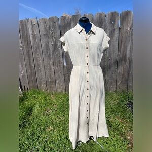 Calvin Klein button up maxi dress. Faux linen